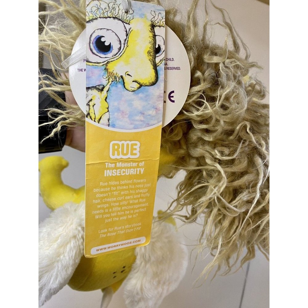 Worry Woo Rue Monster of Insecurities Plush 12" Doll Yellow 2013 W/ Tags Stuffed - Picture 10 of 14